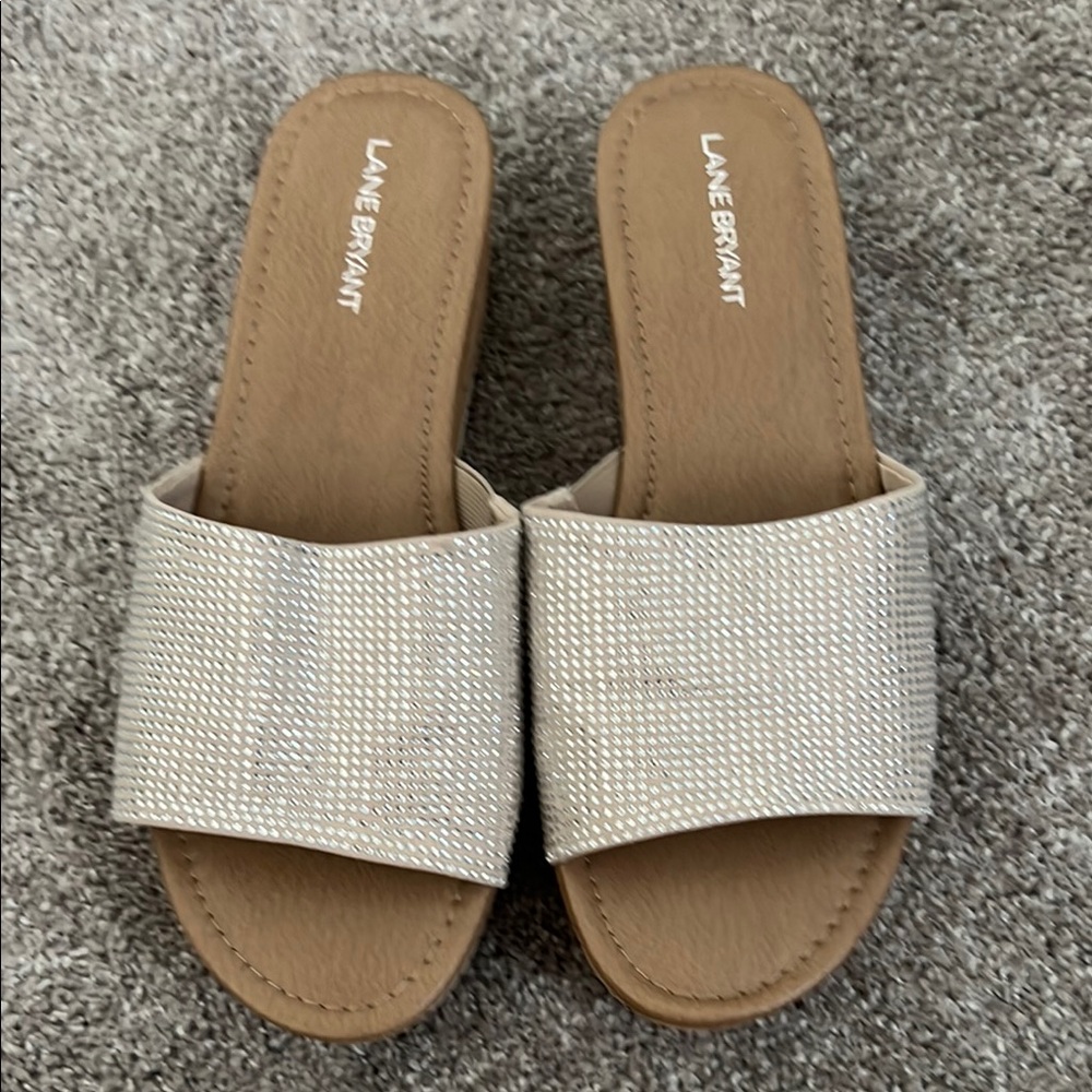 Lane Bryant Women's Shimmering Silver Sandals